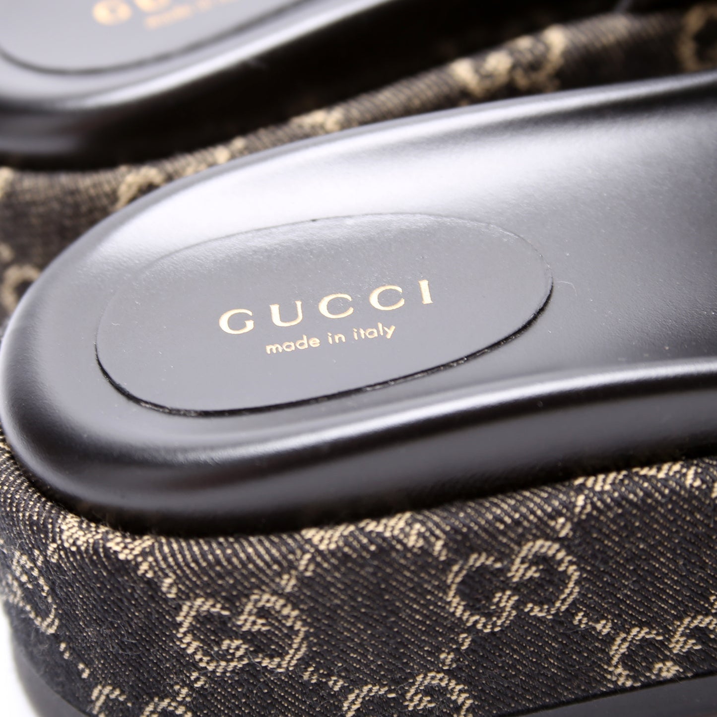 Gucci Denim Platform Slides Size 37