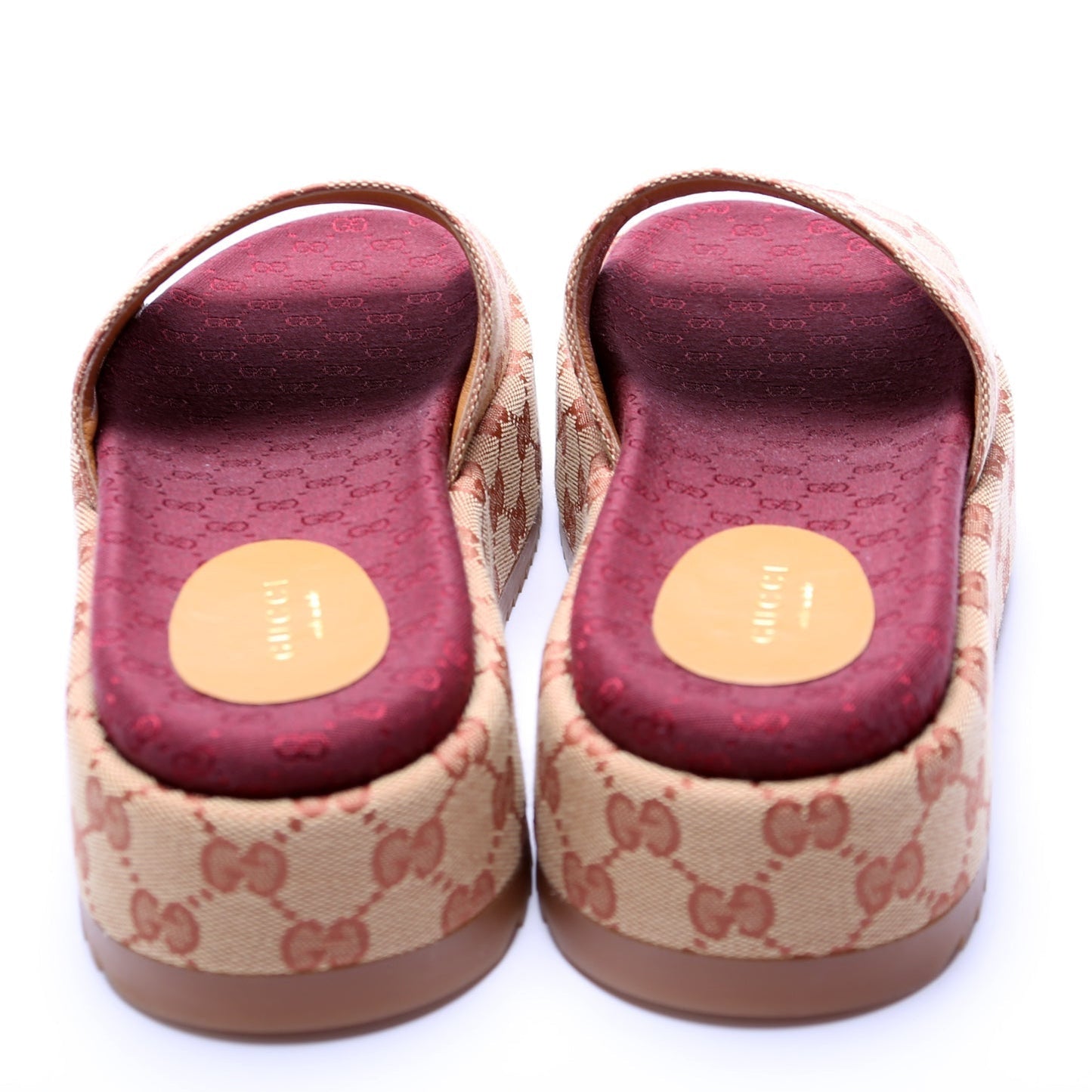 Gucci Canvas Platform Slides Size 38
