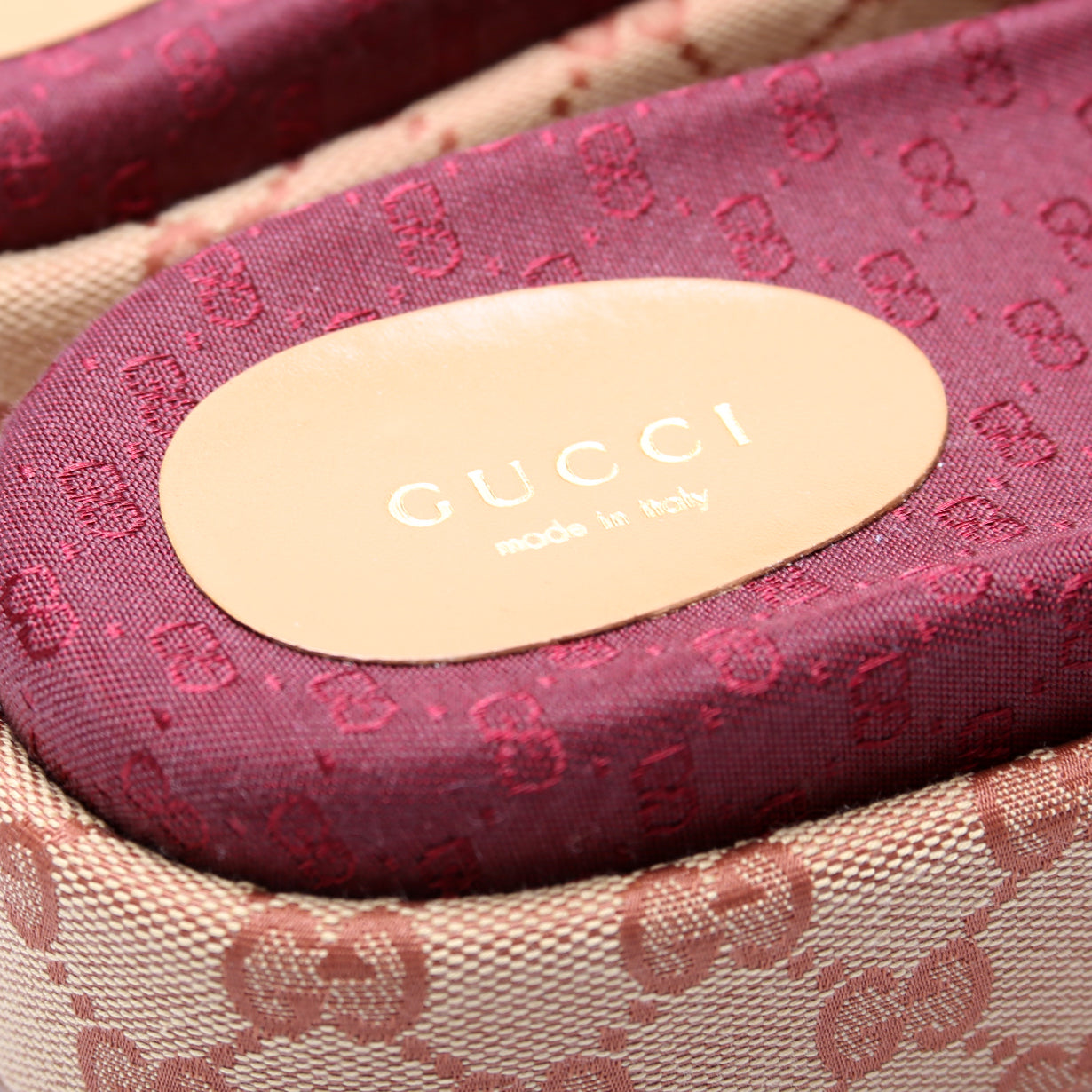 Gucci Canvas Platform Slides Size 38