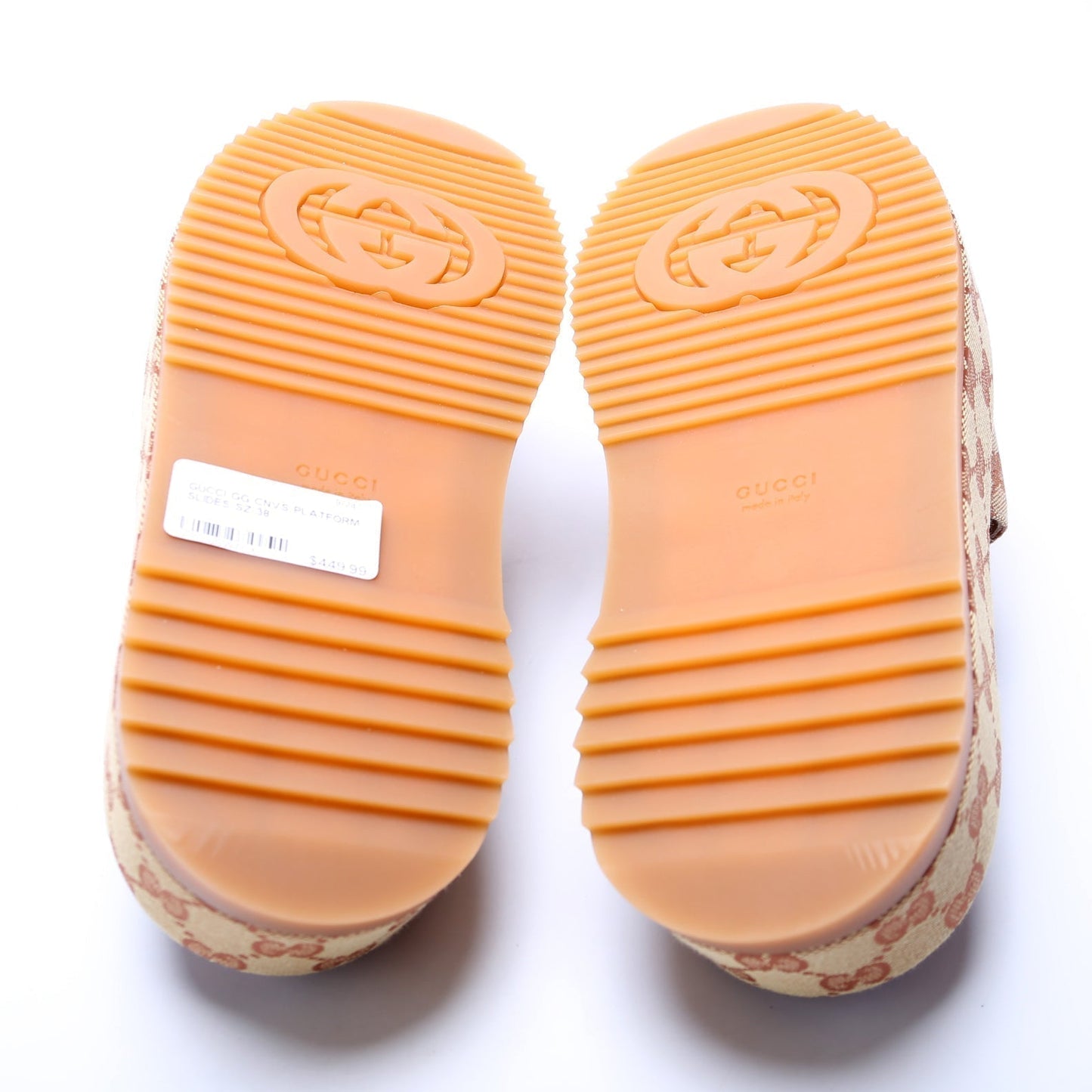 Gucci Canvas Platform Slides Size 38
