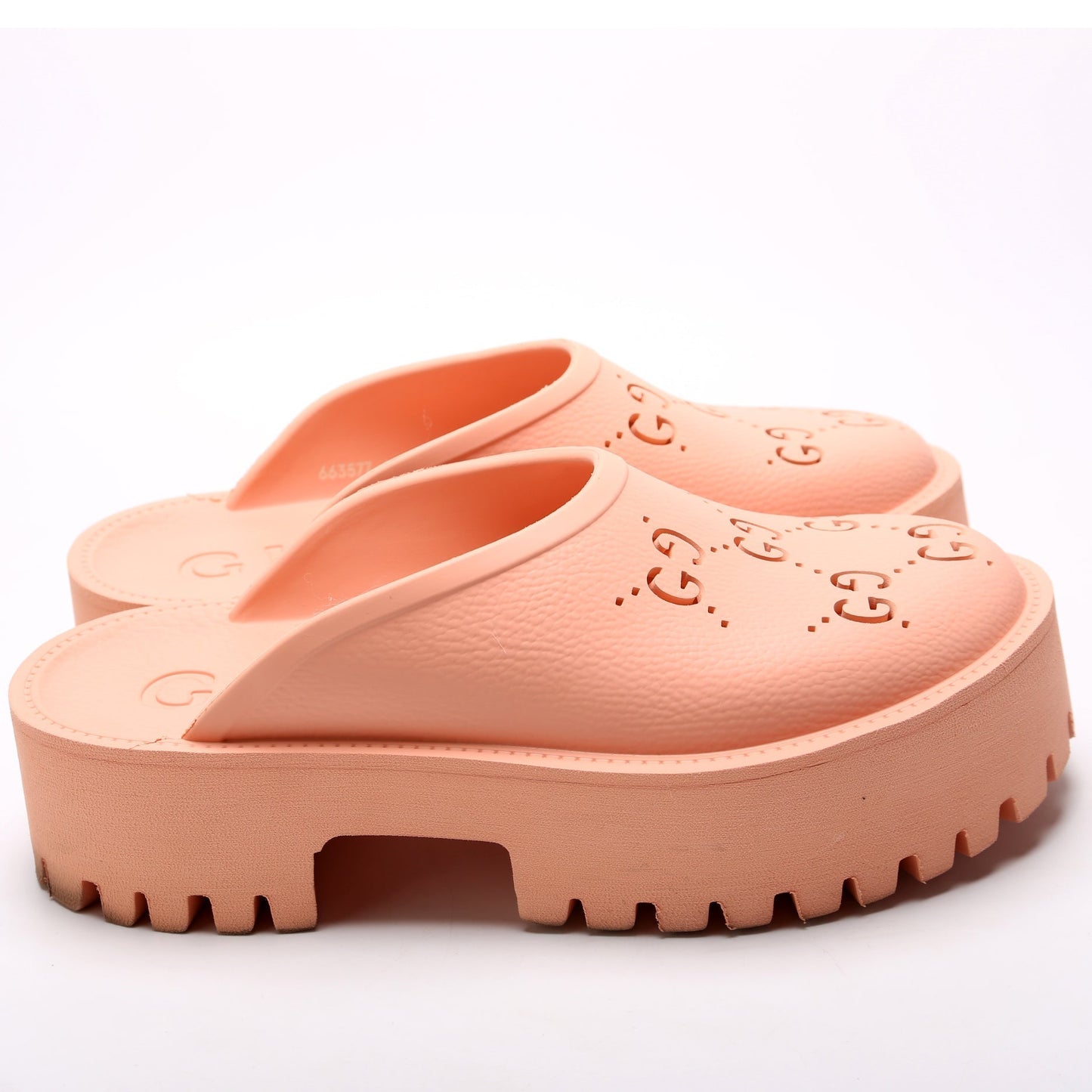 Gucci Rubber Lug Sole Platform Sandals Size 40