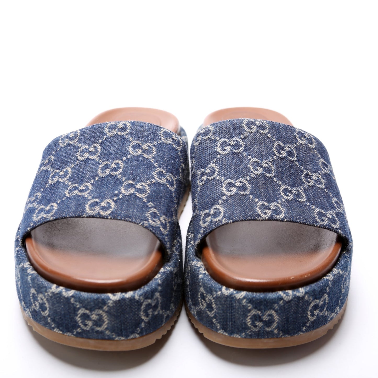 Gucci Denim Platform Slides Size 39