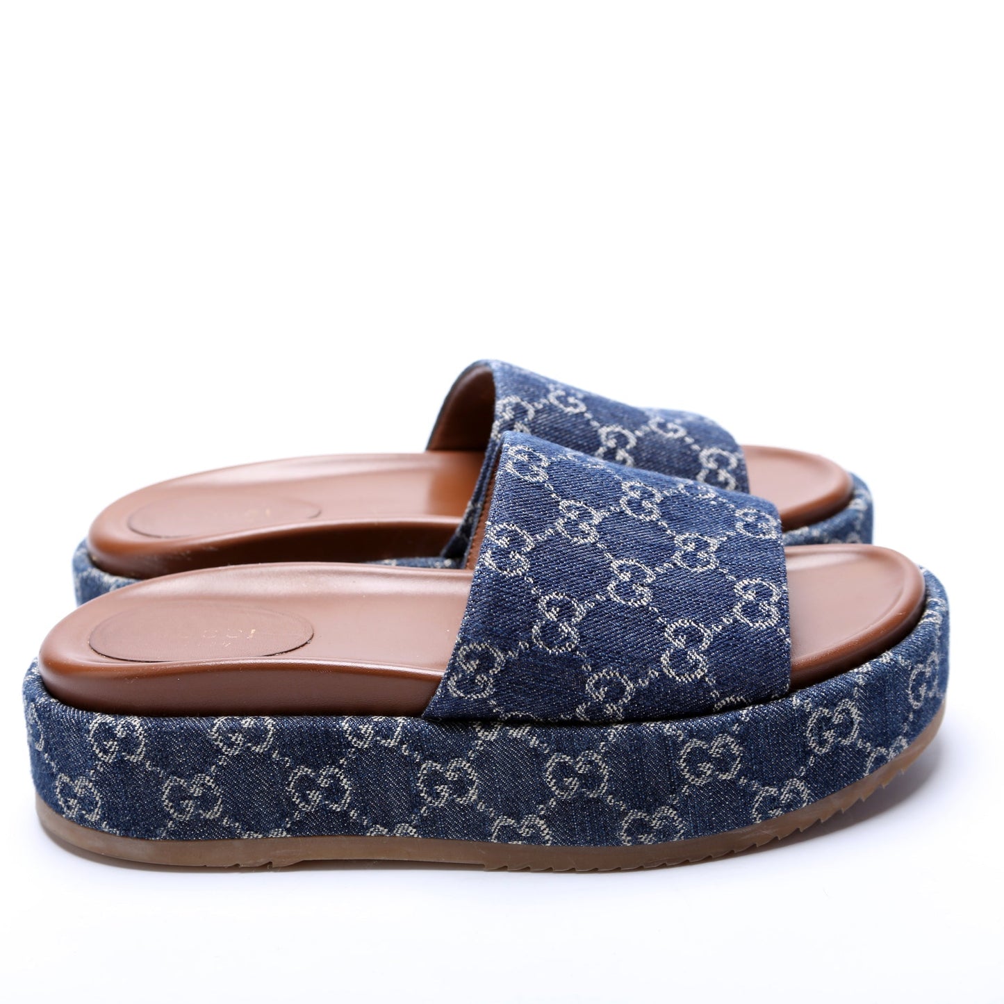 Gucci Denim Platform Slides Size 39