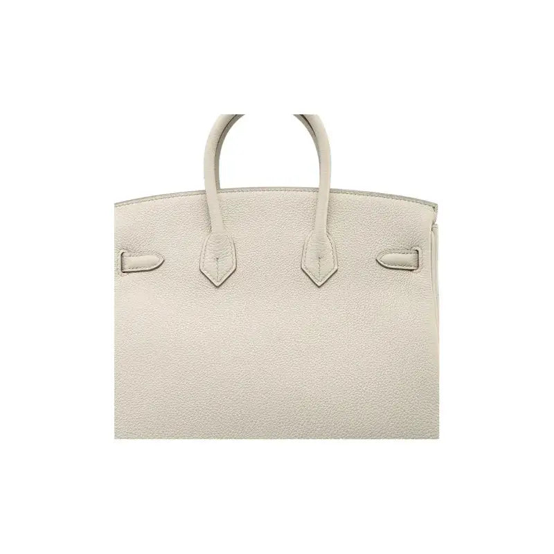 HERMES Birkin Bag Beton Glacier White togo Leather Handbag (25,28)  silver hardware