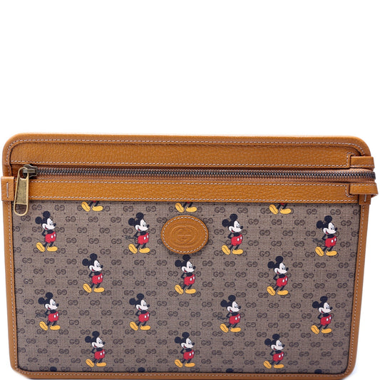 Gucci X Disney GG Supreme Mickey Mouse Zip Pouch