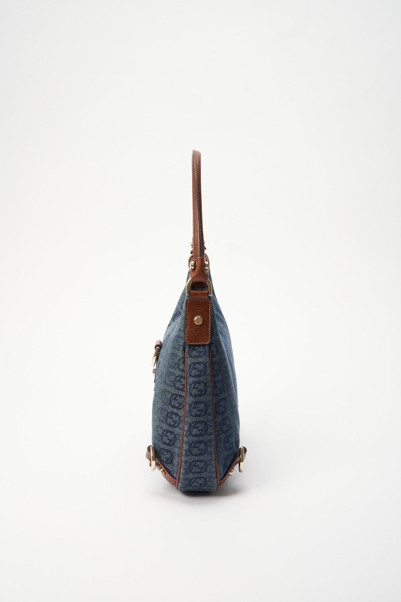 Gucci Blue GG Denim Abbey D-Ring Shoulder Bag