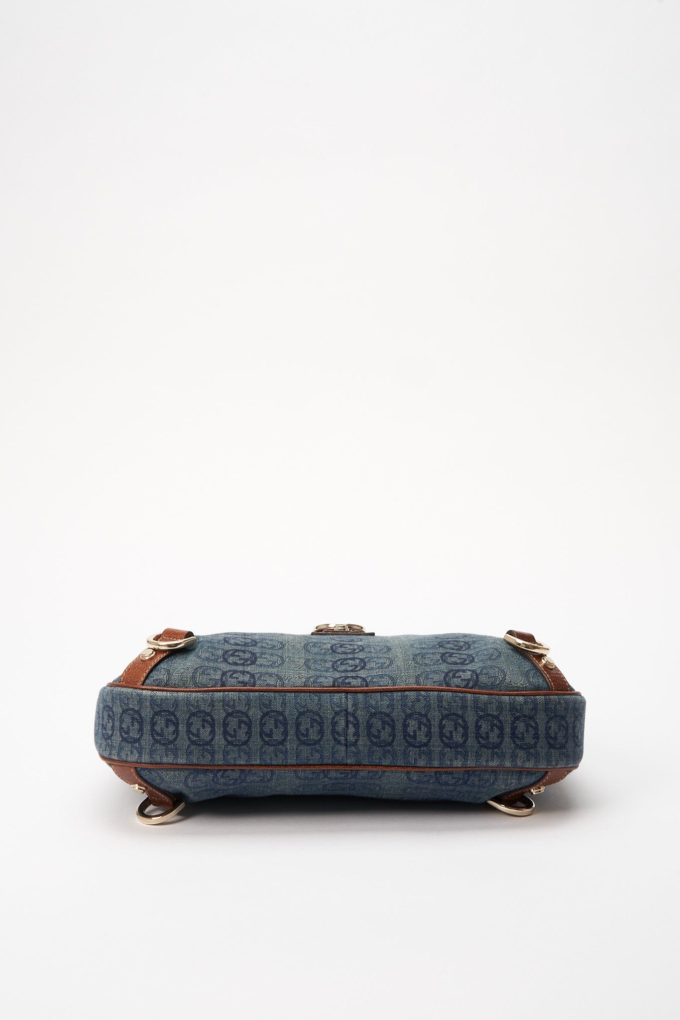 Gucci Blue GG Denim Abbey D-Ring Shoulder Bag