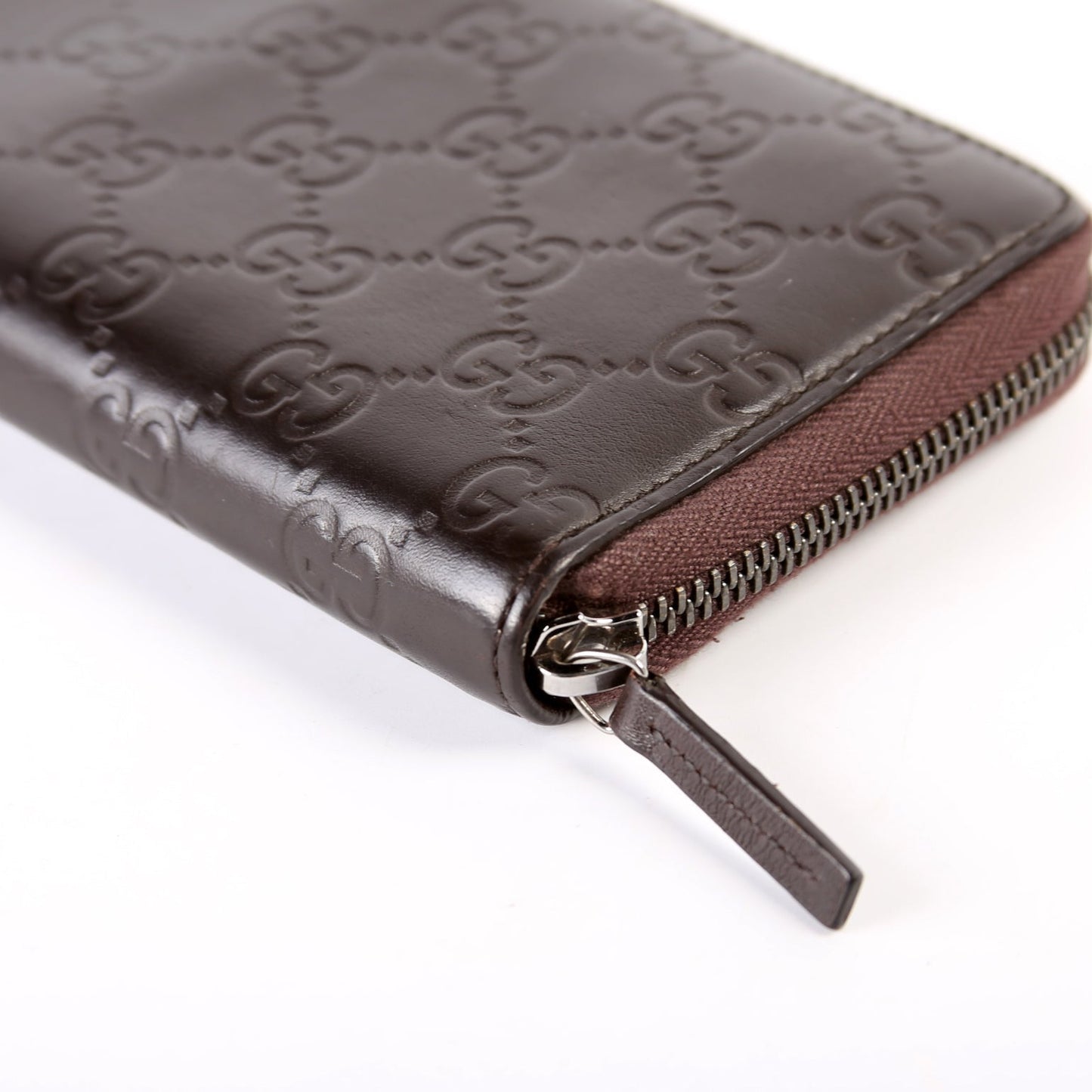 Guccissima Zip Wallet Brown