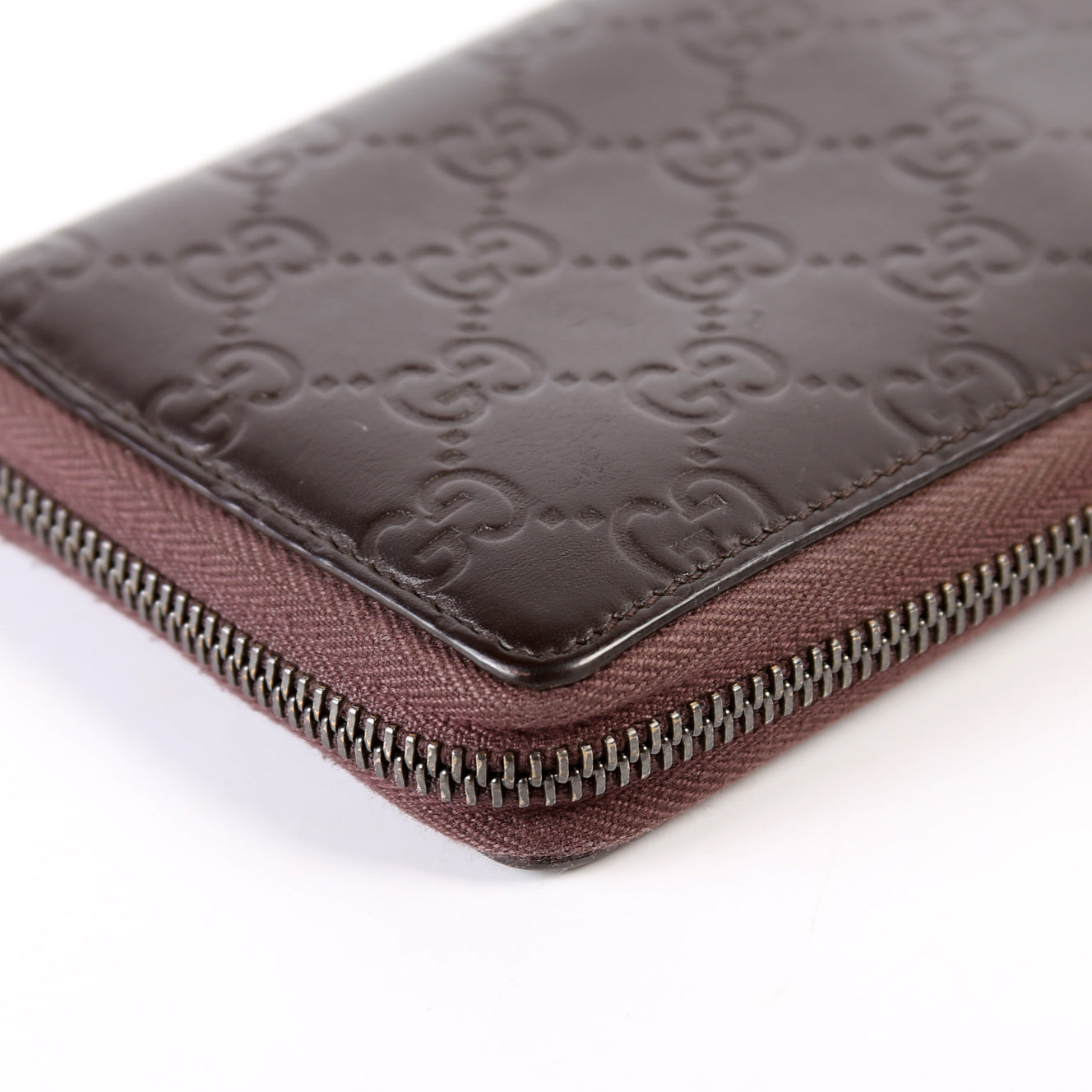 Guccissima Zip Wallet Brown