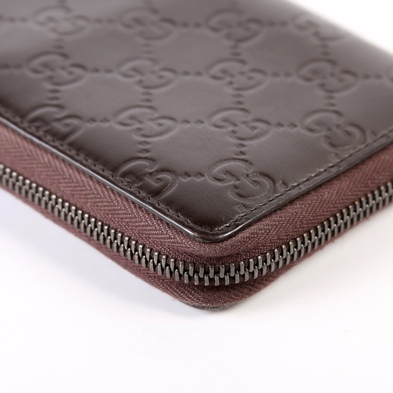 Guccissima Zip Wallet Brown