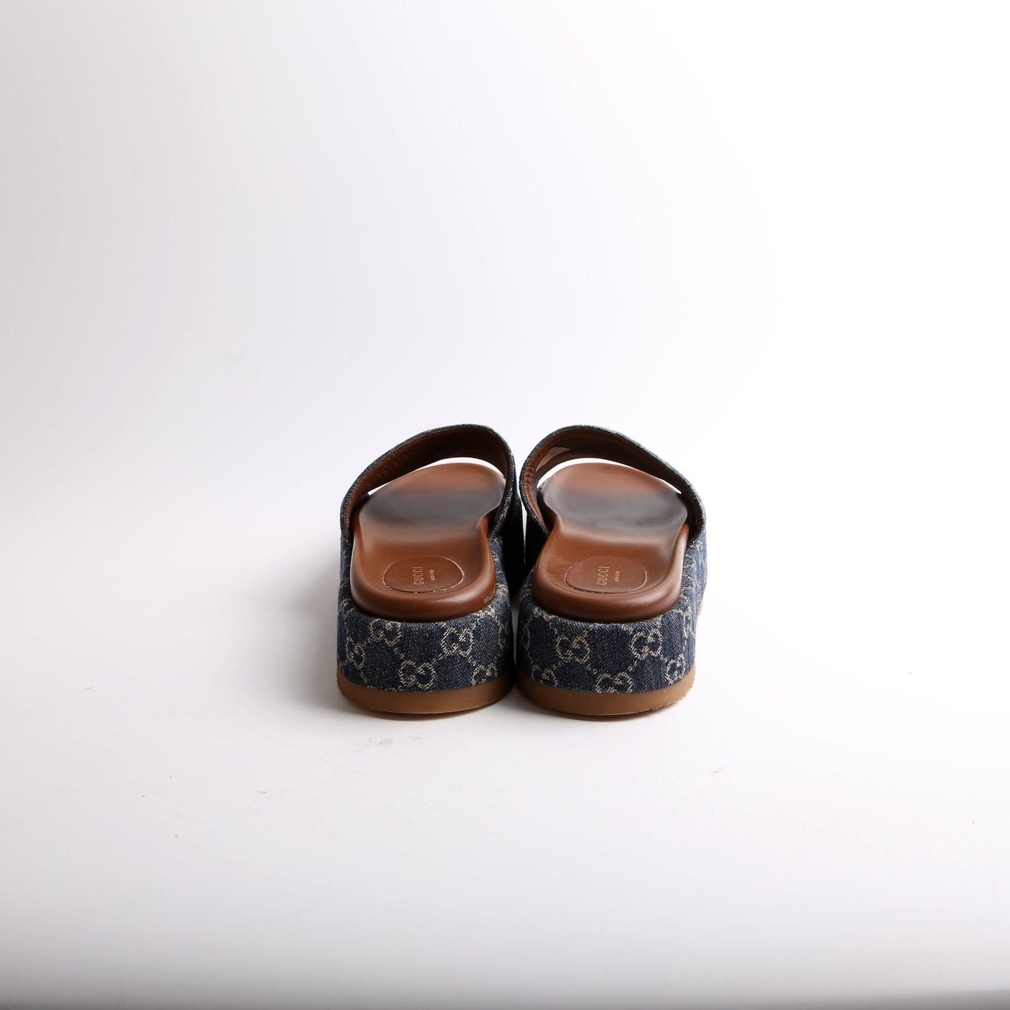 Gucci GG Canvas Platform Slides Size