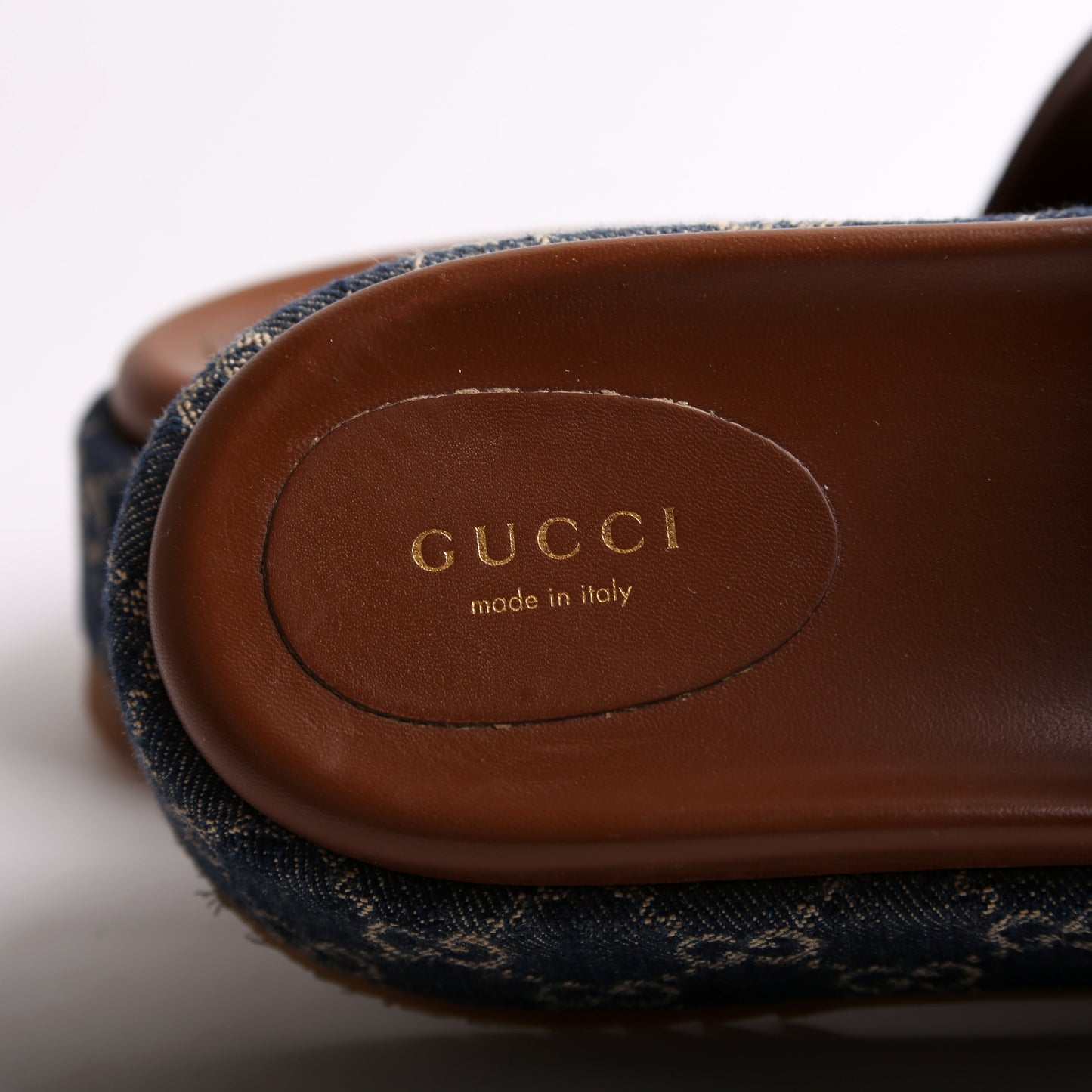 Gucci GG Canvas Platform Slides Size