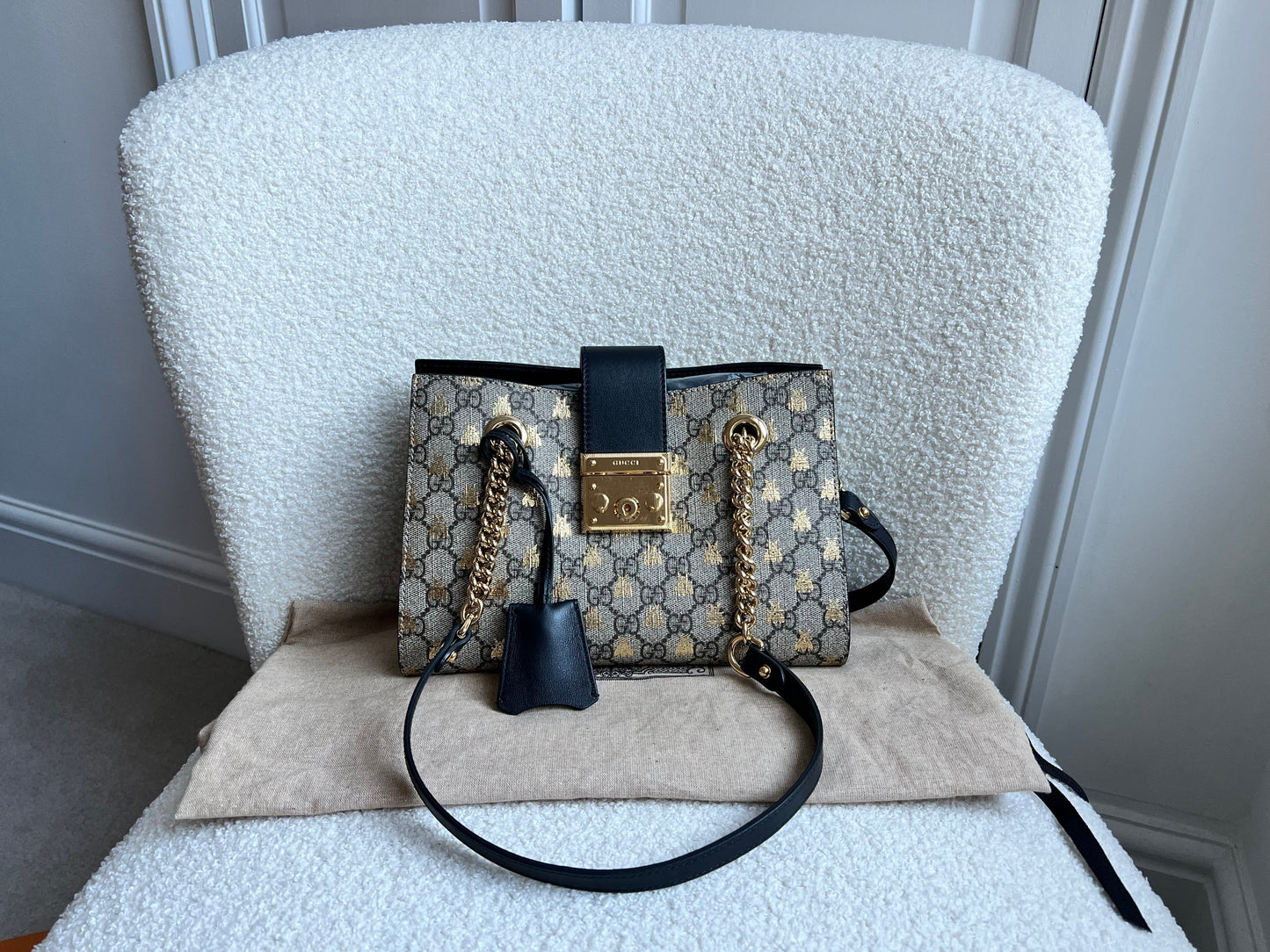 Gucci Supreme Bee Small Padlock Tote