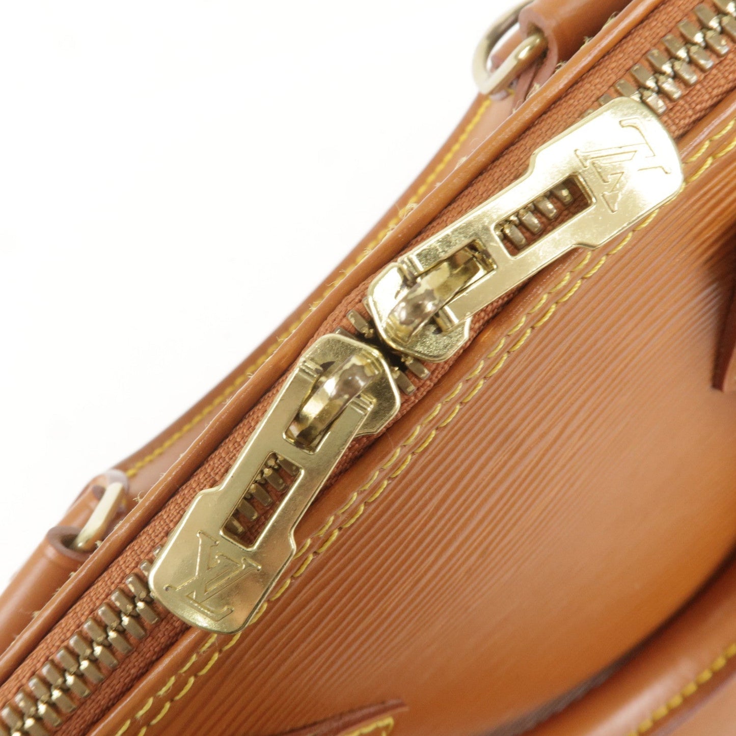 Louis Vuitton Epi Alma Hand Bag Zipang Gold M54148