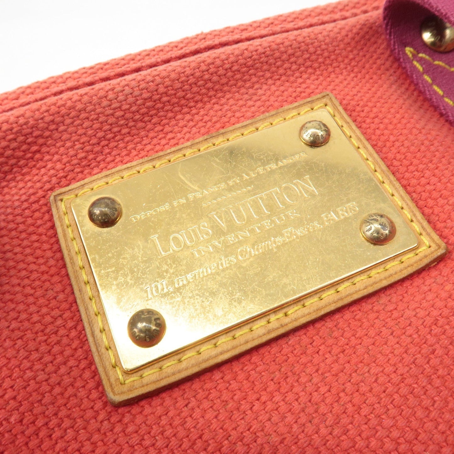 Louis Vuitton Antigua Cabas MM Tote Bag Hand Bag Rouge M40034