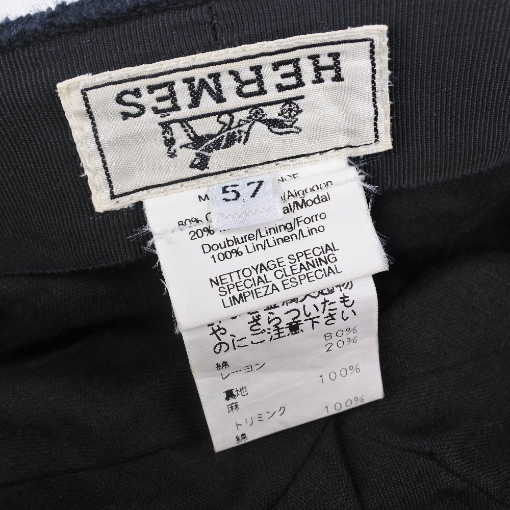 HERMES Casquette pile black Women cm57 Used