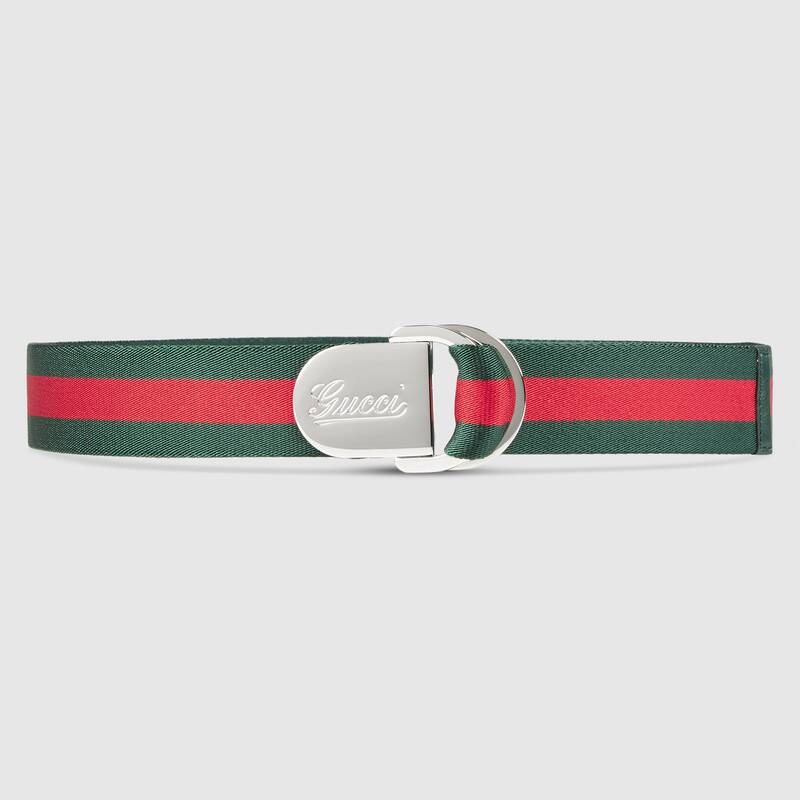 Gucci Web Belt with Gucci Buckle in Green