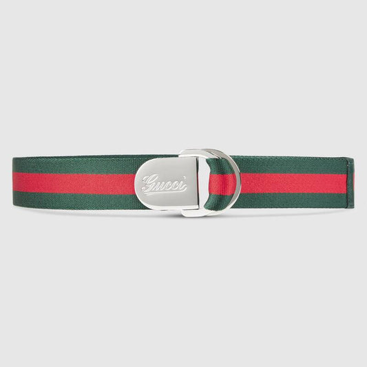 Gucci Web Belt with Gucci Buckle in Green