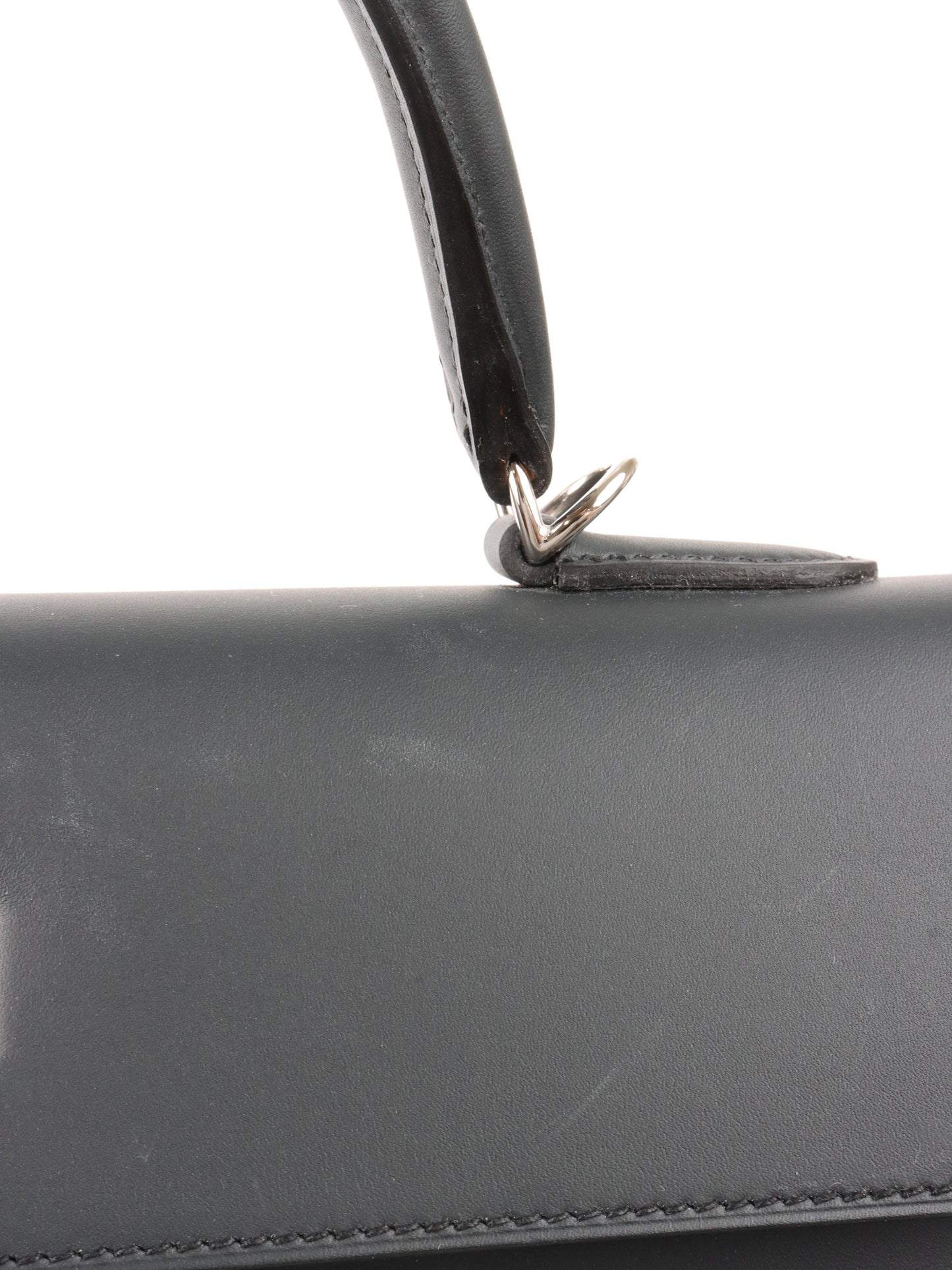 Hermes Kelly 35 Black Sombrero Leather PHW.
