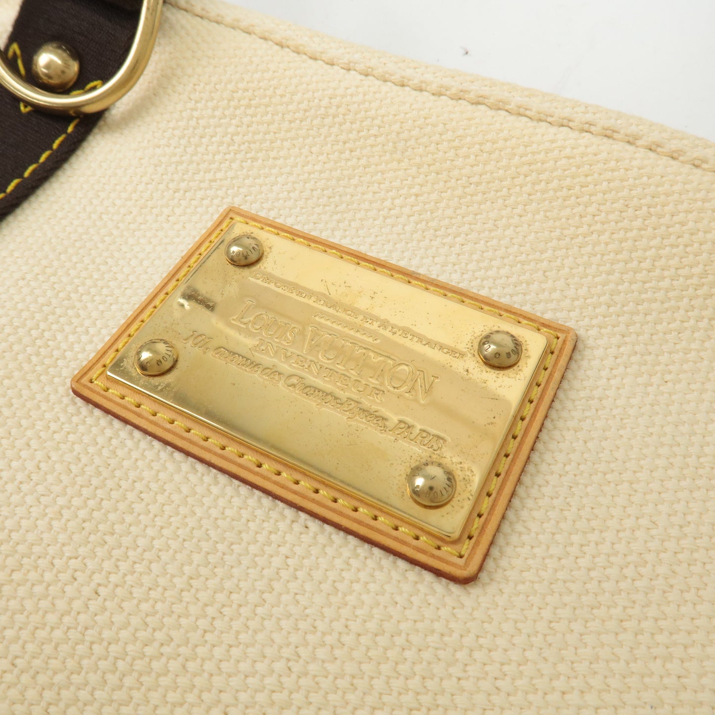 Louis Vuitton Antigua Cabas GM Tote Bag Hand Bag Ecru M40033