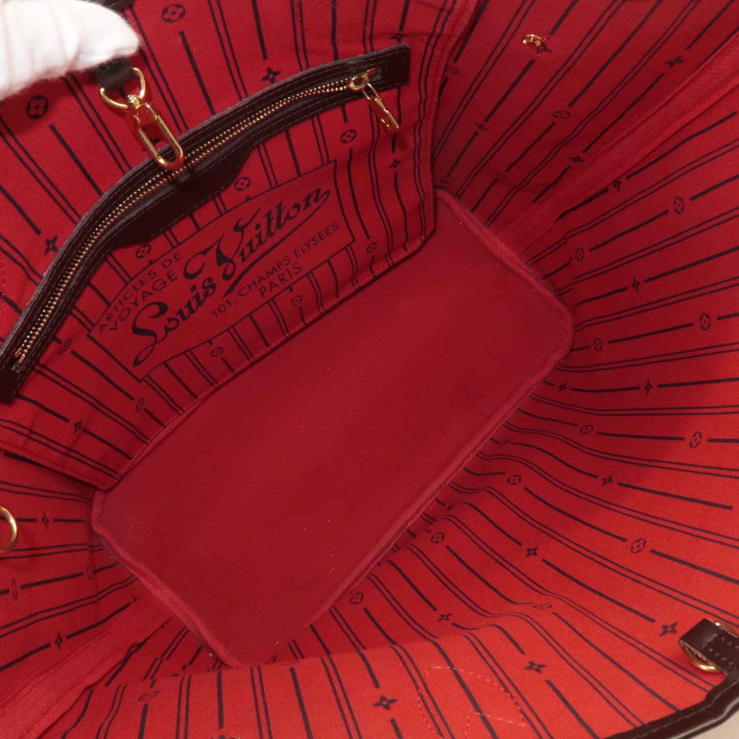Louis Vuitton Damier Neverfull MM Tote Bag Brown N51105