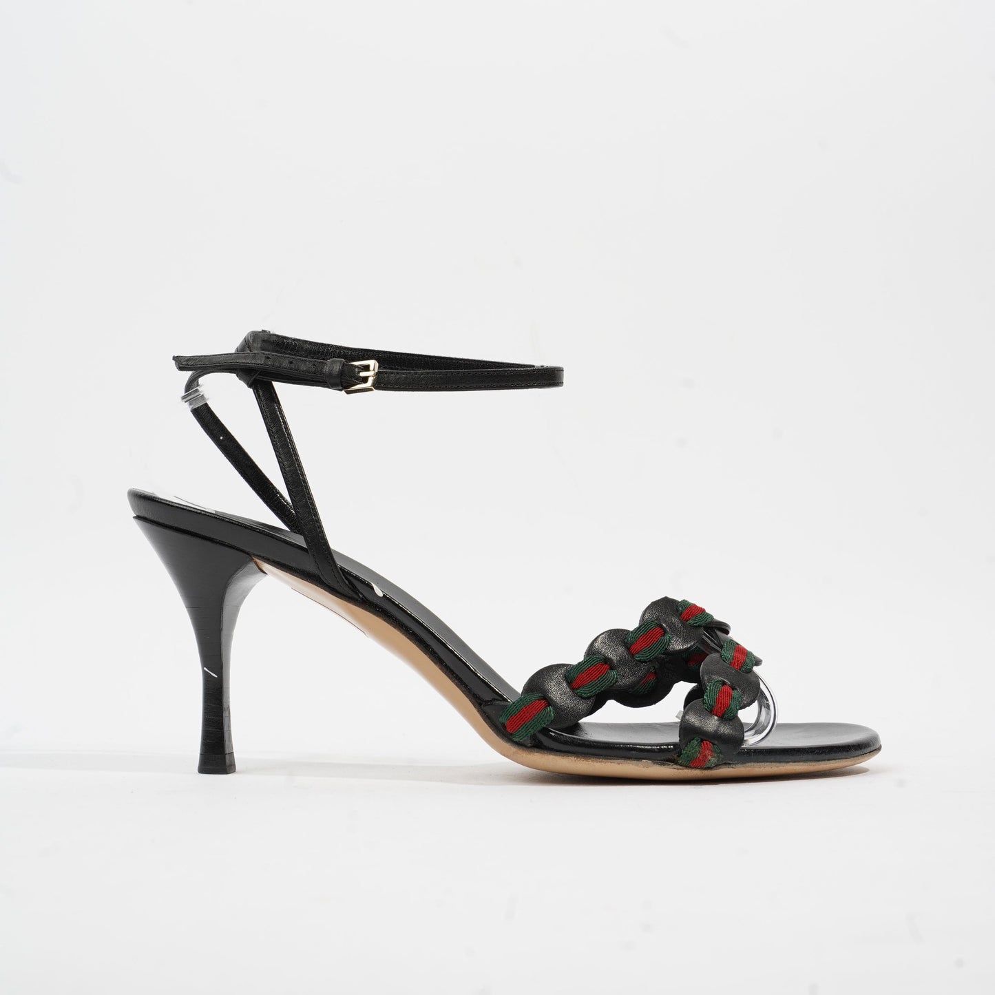 Gucci Strap Sandal Black Leather EU 37 UK 4