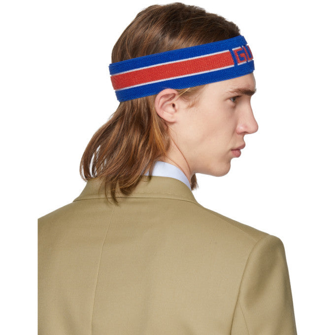 Gucci Queen Heron Headband and Wristband Set in Blue