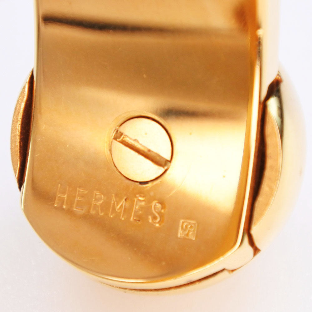 HERMES Bangle Metal leather gold Women Used