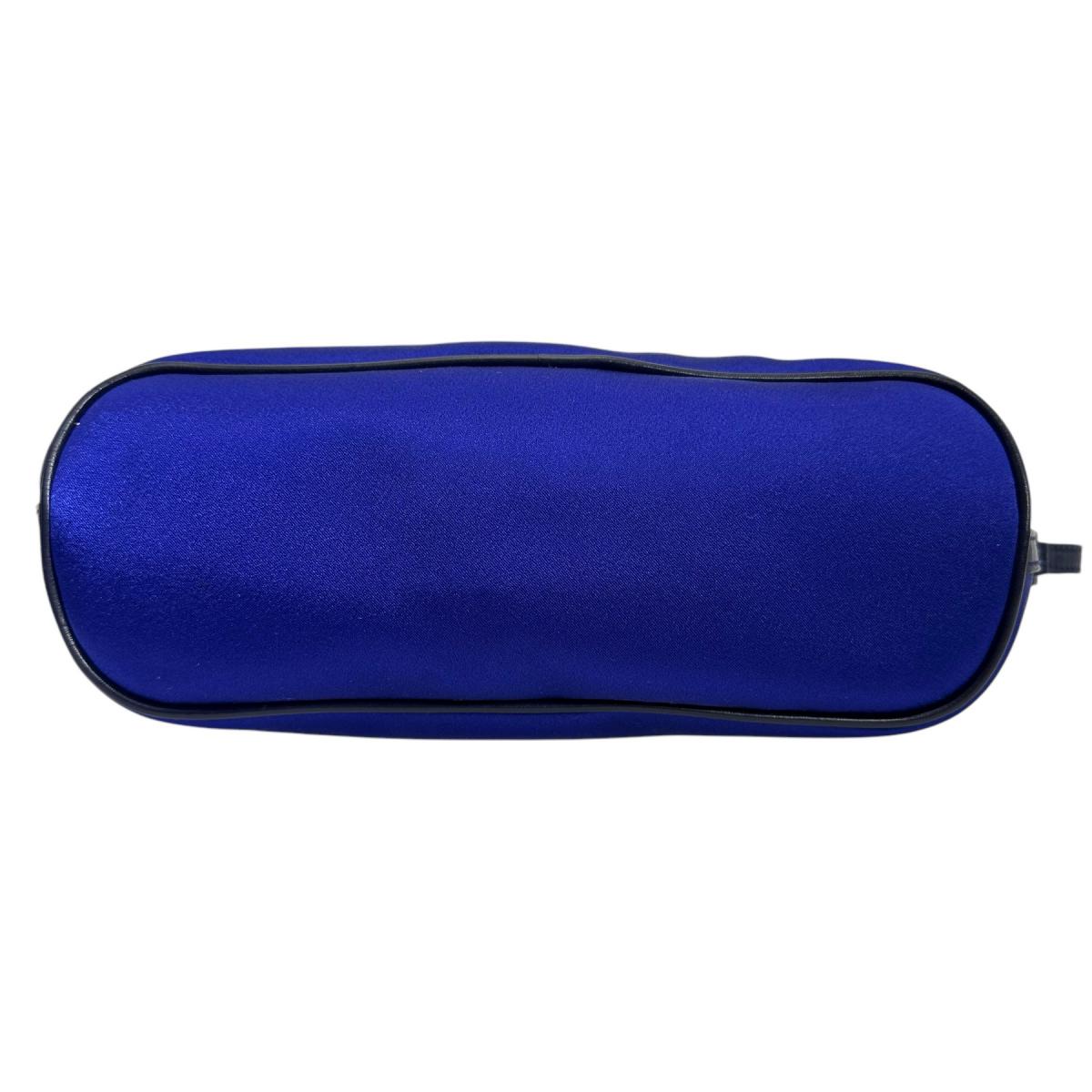 GUCCI Pouch 039-1103 Satin, Leather blue Hand pouch