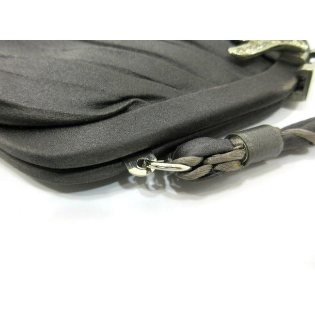 Gucci Evening W Early Enamel And Clasp Black Silkrhinestone Corde Shoulder Bag