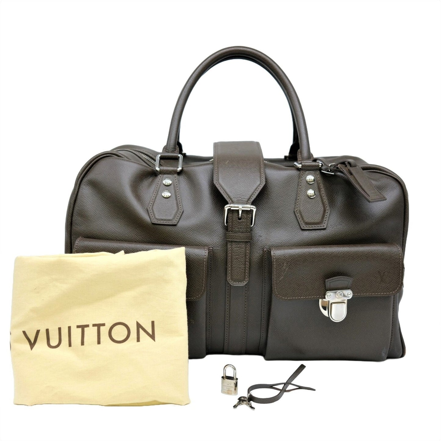 Louis Vuitton    Grizzly Taiga Leather Handbag