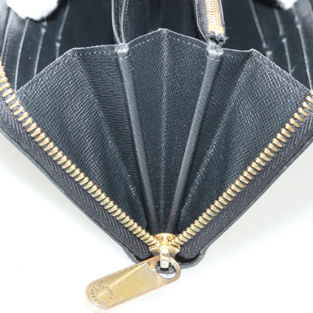 Louis Vuitton Black Leather Portefeuille zippy wallet accessories