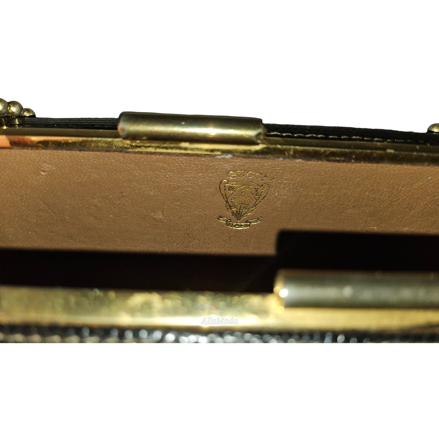 Gucci python two-way boxy 50's purse w gold chain strap