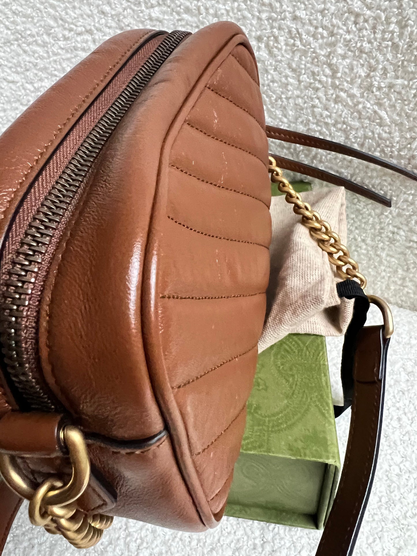 Gucci GG Brown Marmont Mini Shoulder Bag (RRP £1,360)
