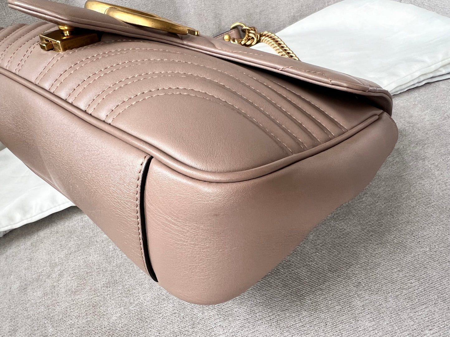 Gucci GG Dusty Pink Marmont Medium Shoulder Bag (RRP £2,340)