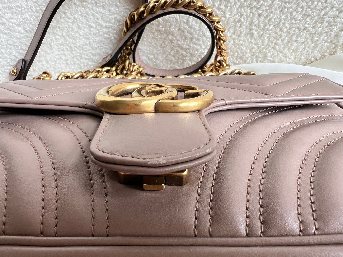 Gucci GG Dusty Pink Marmont Mini Shoulder Bag (RRP £1,890)