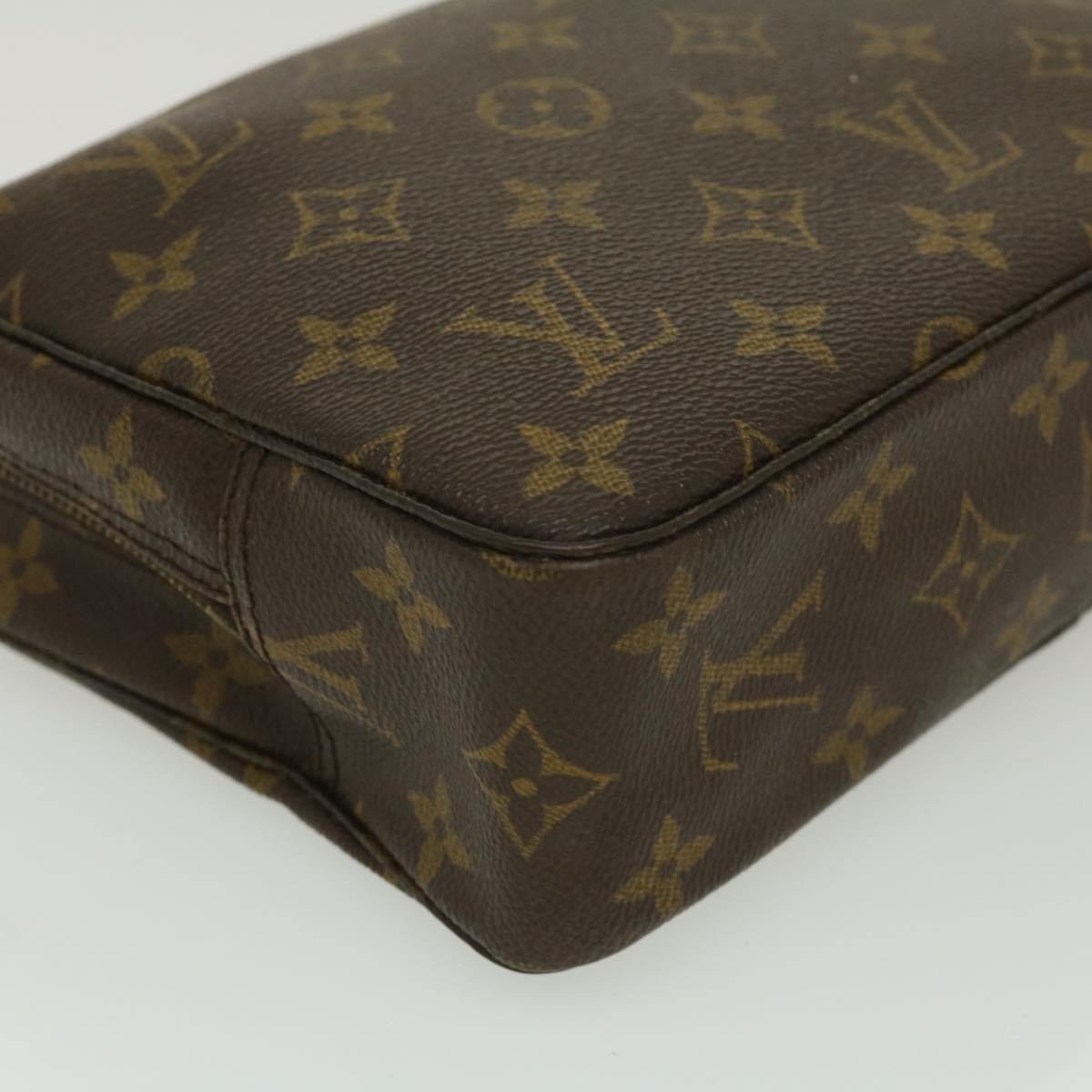 Louis Vuitton Brown Canvas Trousse de Toilette clutch bag