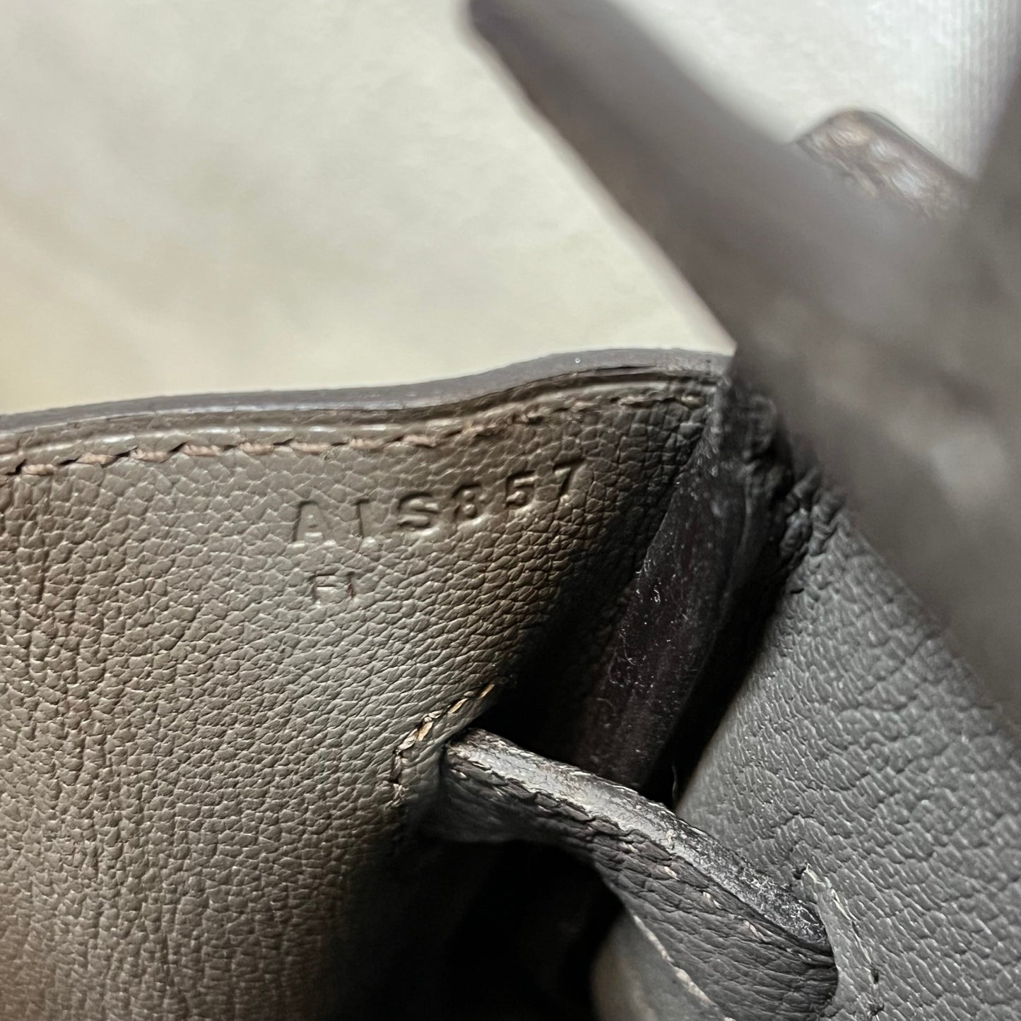 HERMES Birkin 35 Etain Togo Satchel Bag