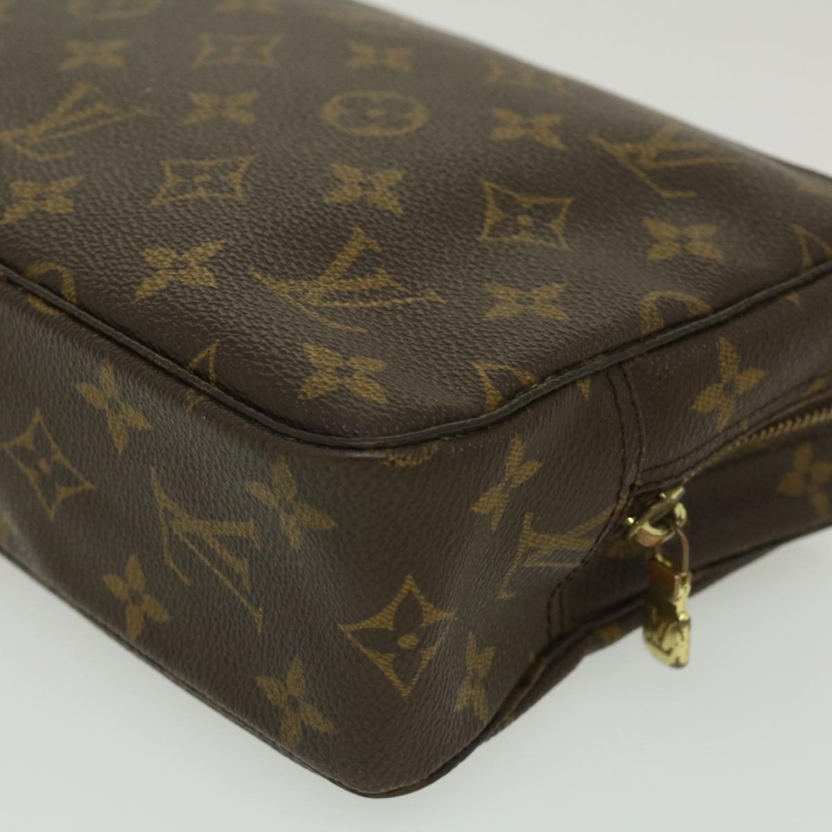 Louis Vuitton Brown Canvas Trousse de Toilette clutch bag