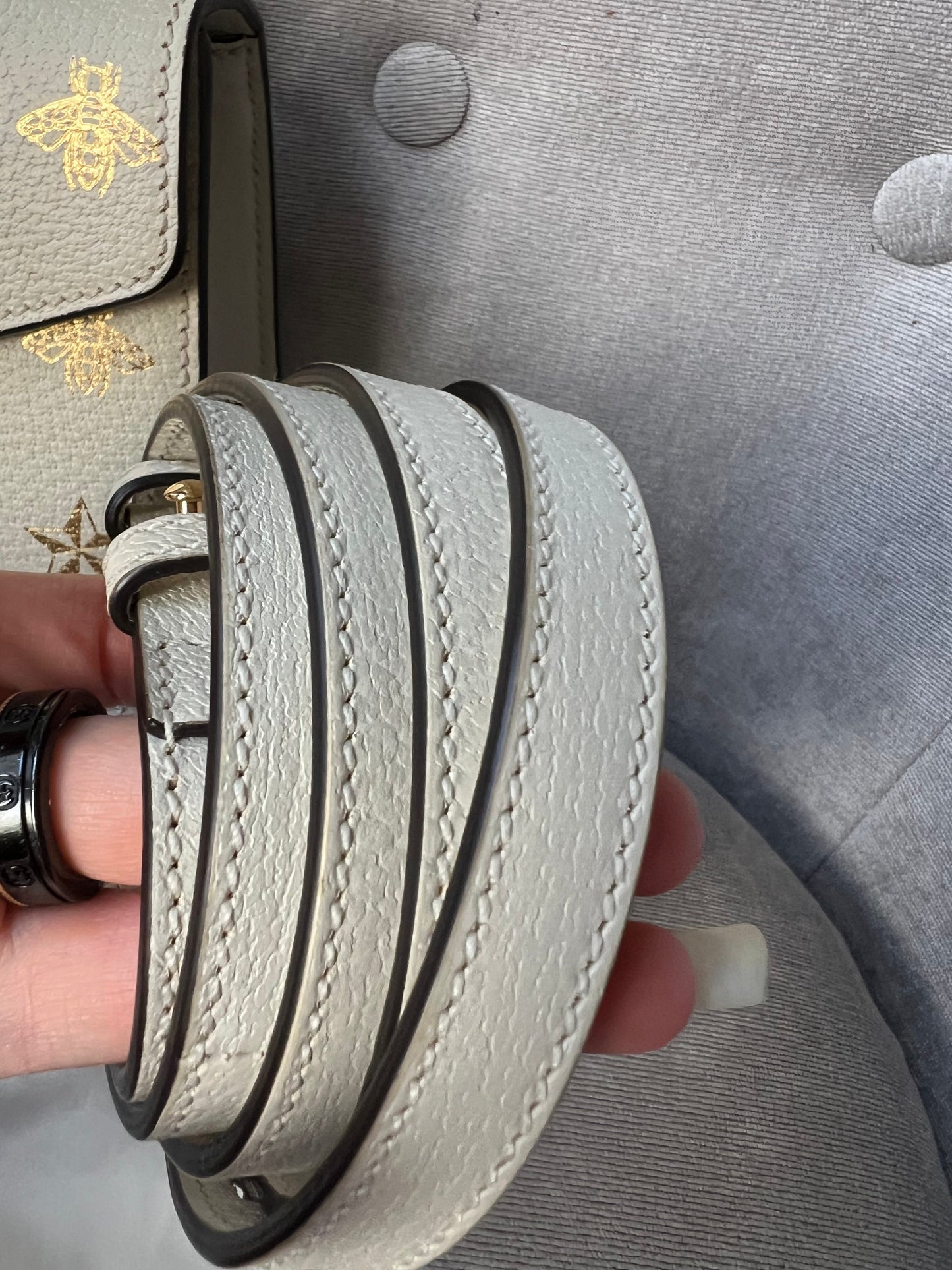 Gucci White Bee Star Sylvie Mini Bag (RRP £1,890)
