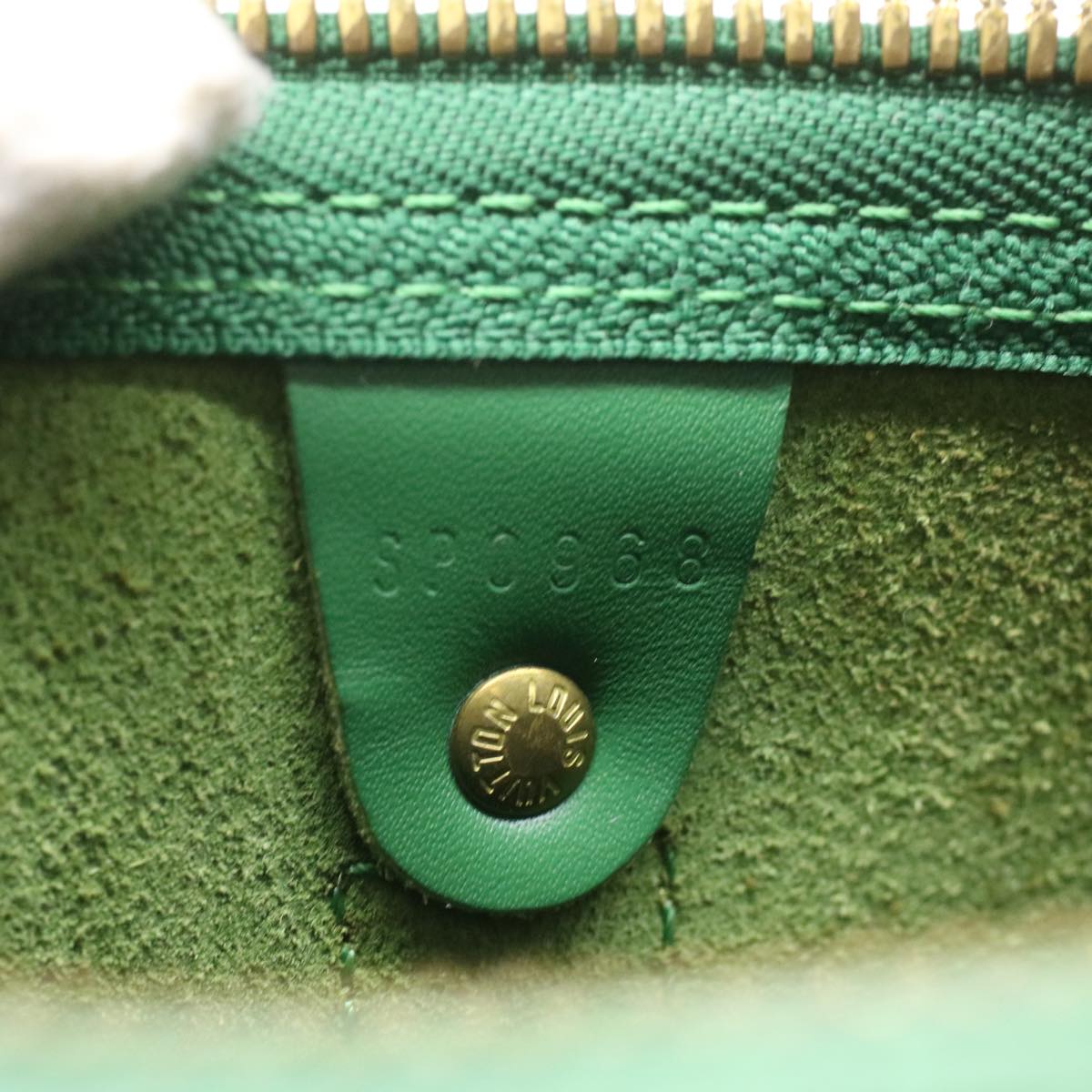 Louis Vuitton Green Leather Keepall 45 travel bag