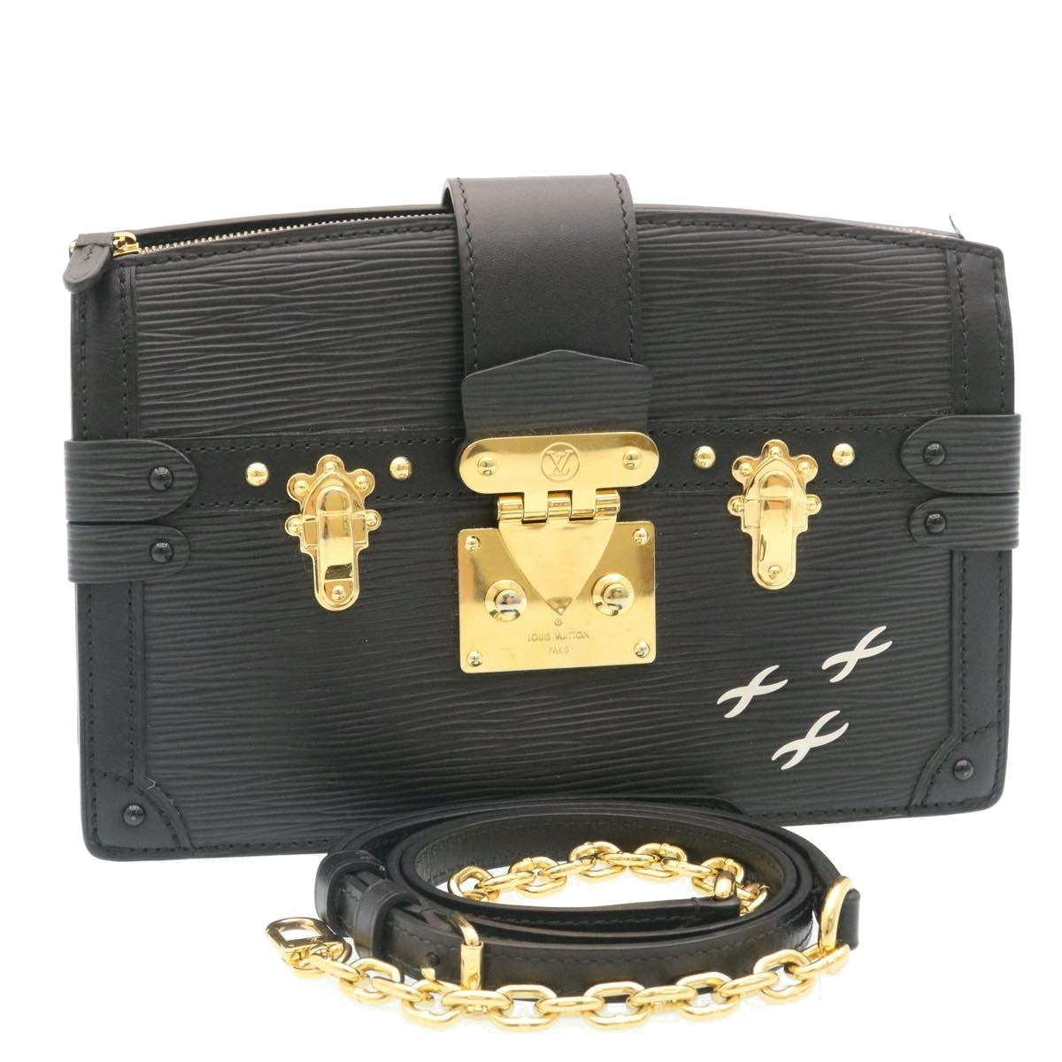 Louis Vuitton Black Leather Trunk shoulder bag