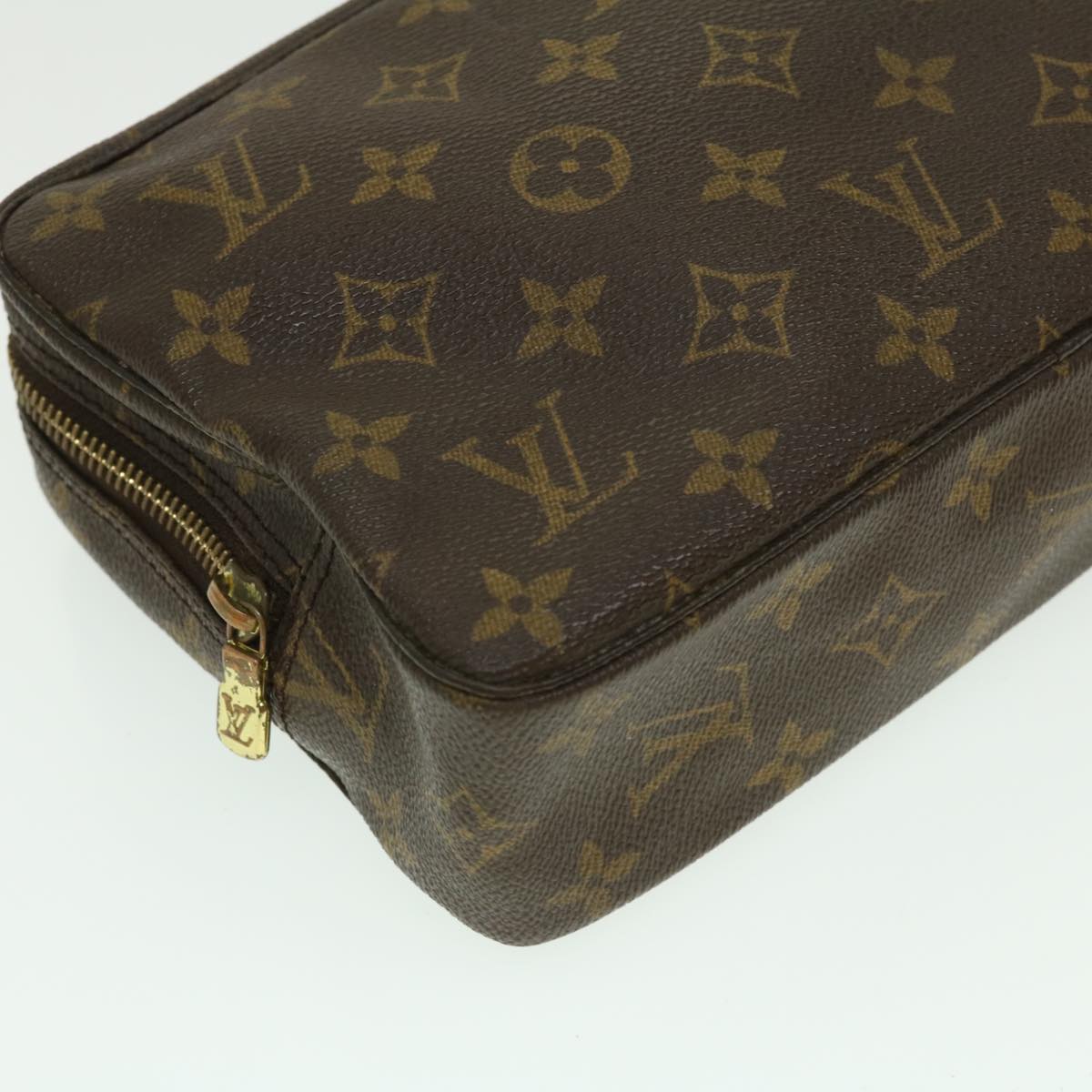 Louis Vuitton Brown Canvas Trousse de Toilette clutch bag