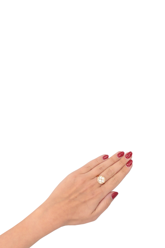 LOUIS VUITTON Color Blossom Ring Rosegold Mother of Pearl