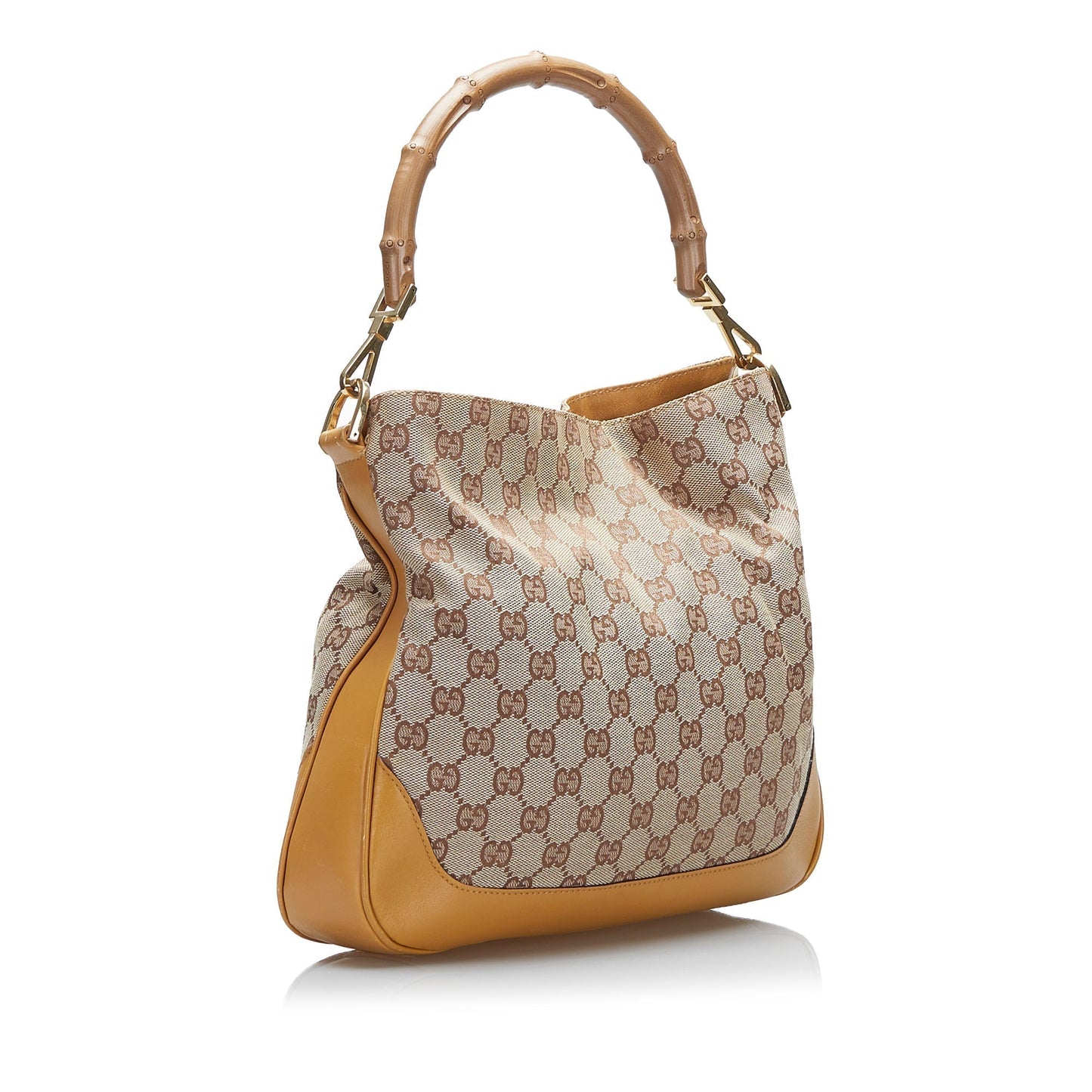 Gucci Bamboo GG Canvas Web Satchel