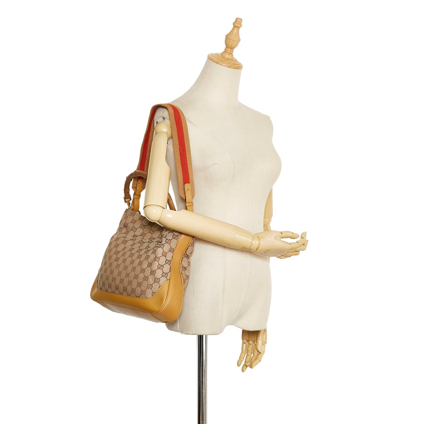 Gucci Bamboo GG Canvas Web Satchel