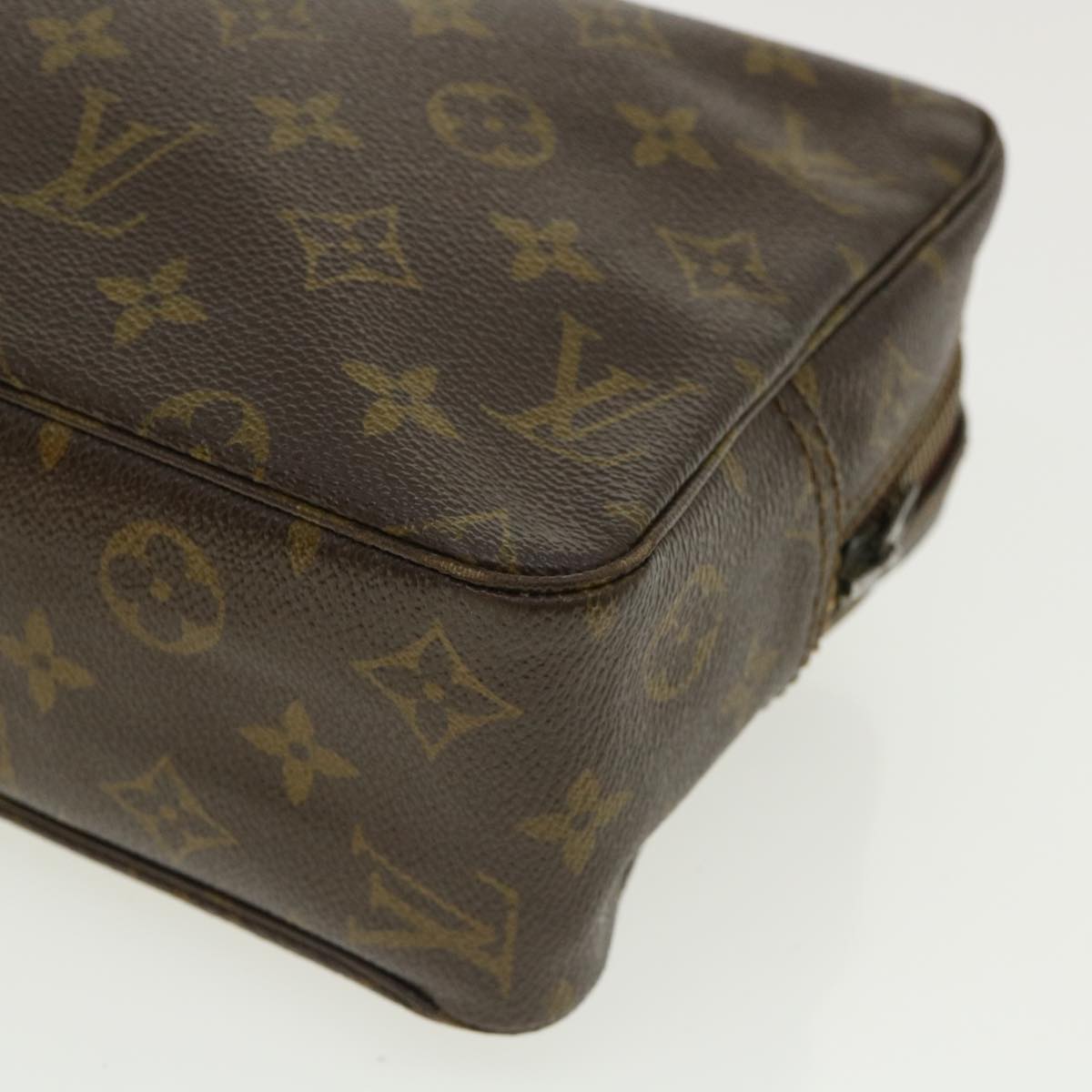 Louis Vuitton Brown Canvas Trousse de Toilette clutch bag