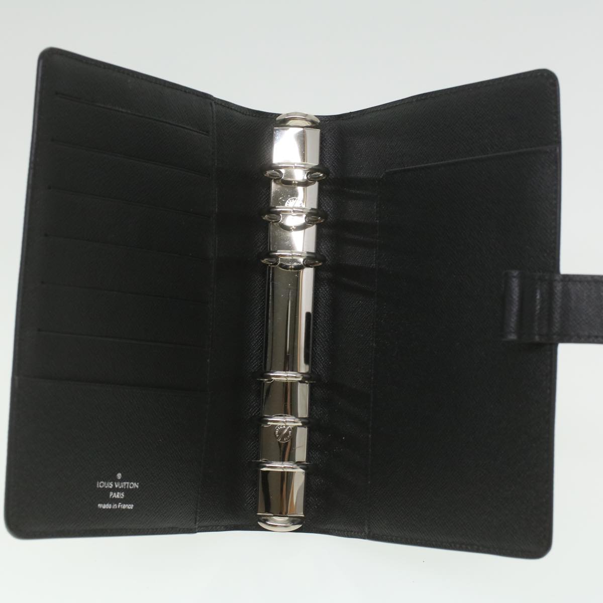 Louis Vuitton Black Leather Agenda cover wallet accessories