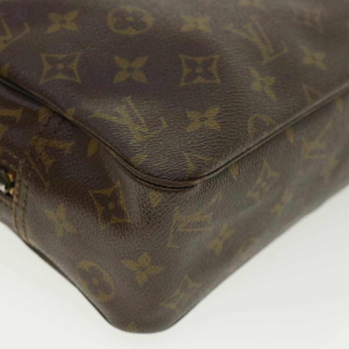 Louis Vuitton Brown Canvas Trousse de Toilette clutch bag
