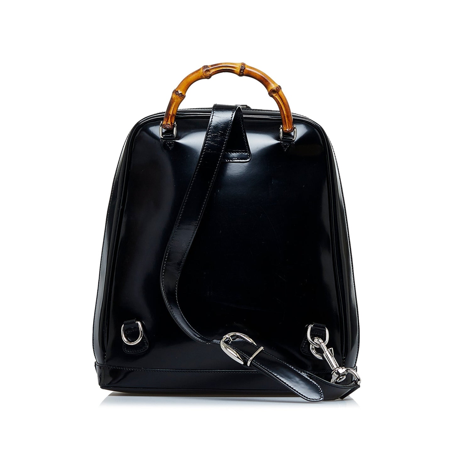 Gucci Bamboo Backpack Black Nylon Canvas